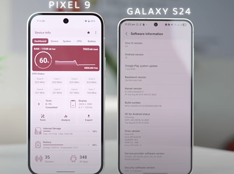 Pixel 9 vs Samsung Galaxy S24